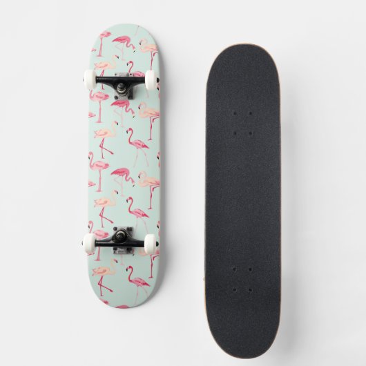 Retro Flamingo-Muster Skateboard (Vorderseite)