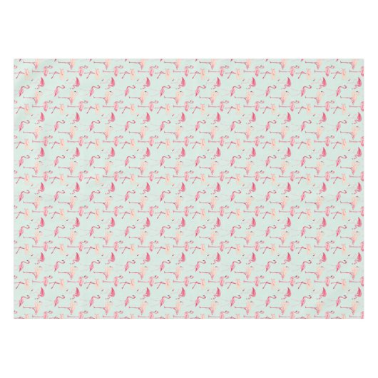 Retro Flamingo-Muster Tischdecke (Vorderseite (Horizontal))