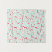 Retro Flamingo-Muster Wandteppich (Vorderseite (Horizontal))
