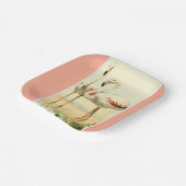 Retro Flamingo Pappteller (Gewinkelt)