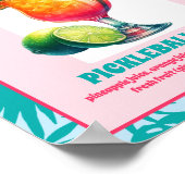 Retro Flamingo Pickleball Brautparty Cocktail Poster (Ecke)