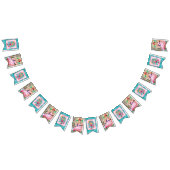 Retro Flamingo Pickleball Brautparty Foto Wimpelkette (Alle)