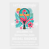 Retro Flamingo Pickleball Brautparty Willkommen Acrylschild (Vorderseite)