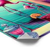 Retro Flamingo Pin-Up Poster (Ecke)