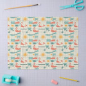 Retro-Flamingo-Pool-Side-Sommer-Muster (3) Seidenpapier (Basteln)