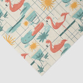 Retro-Flamingo-Pool-Side-Sommer-Muster (3) Seidenpapier (Detail)