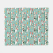 Retro-Flamingo-Pool-Side-Sommer-Muster (6) Fleecedecke (Vorderseite (Horizontal))