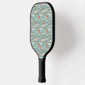 Retro-Flamingo-Pool-Side-Sommer-Muster (7) Pickleball Schläger (Links)