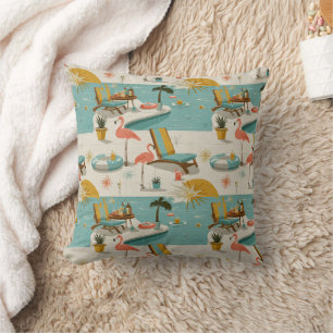 Retro-Flamingo-Poolside-Sommer-Muster (10) Kissen