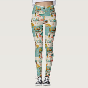 Retro-Flamingo-Poolside-Sommer-Muster (10) Leggings