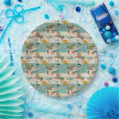 Retro-Flamingo-Poolside-Sommer-Muster (10) Pappteller (Party)