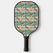 Retro-Flamingo-Poolside-Sommer-Muster (10) Pickleball Schläger (Rückseite)