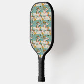 Retro-Flamingo-Poolside-Sommer-Muster (10) Pickleball Schläger (Links)