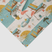 Retro-Flamingo-Poolside-Sommer-Muster (10) Seidenpapier (Detail)