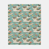 Retro-Flamingo-Poolside-Sommer-Muster (11) Fleecedecke (Vorderseite)