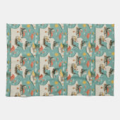 Retro-Flamingo-Poolside-Sommer-Muster (11) Geschirrtuch (Horizontal)