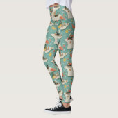 Retro-Flamingo-Poolside-Sommer-Muster (11) Leggings (Links)