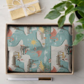 Retro-Flamingo-Poolside-Sommer-Muster (11) Seidenpapier (Geschenk)