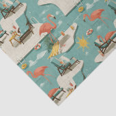 Retro-Flamingo-Poolside-Sommer-Muster (11) Seidenpapier (Detail)