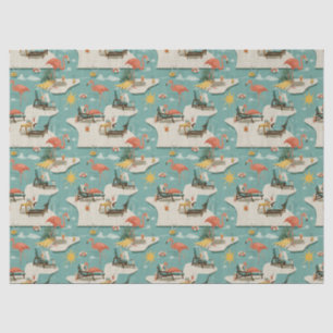 Retro-Flamingo-Poolside-Sommer-Muster (11) Seidenpapier