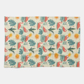 Retro-Flamingo-Poolside-Sommer-Muster (12) Geschirrtuch (Horizontal)