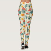 Retro-Flamingo-Poolside-Sommer-Muster (12) Leggings (Rückseite)