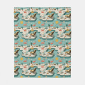 Retro-Flamingo-Poolside-Sommer-Muster (1) Fleecedecke (Vorderseite)