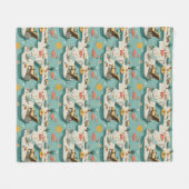 Retro-Flamingo-Poolside-Sommer-Muster (1) Fleecedecke (Vorderseite (Horizontal))