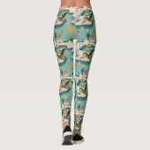 Retro-Flamingo-Poolside-Sommer-Muster (1) Leggings (Rückseite)