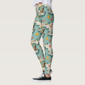 Retro-Flamingo-Poolside-Sommer-Muster (1) Leggings (Links)