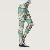Retro-Flamingo-Poolside-Sommer-Muster (1) Leggings (Rechts)