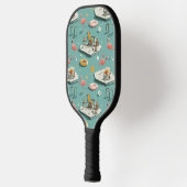 Retro-Flamingo-Poolside-Sommer-Muster (1) Pickleball Schläger (Links)