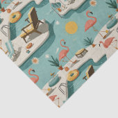 Retro-Flamingo-Poolside-Sommer-Muster (1) Seidenpapier (Detail)