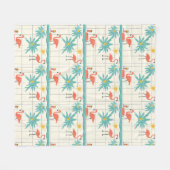 Retro-Flamingo-Poolside-Sommer-Muster (2) Fleecedecke (Vorderseite (Horizontal))