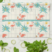 Retro-Flamingo-Poolside-Sommer-Muster (2) Geschirrtuch (Gefaltet)