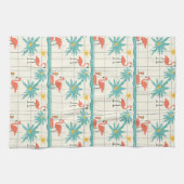 Retro-Flamingo-Poolside-Sommer-Muster (2) Geschirrtuch (Horizontal)