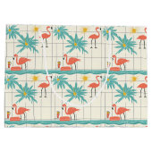Retro-Flamingo-Poolside-Sommer-Muster (2) Große Geschenktüte (Rückseite)