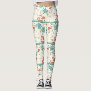 Retro-Flamingo-Poolside-Sommer-Muster (2) Leggings