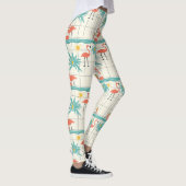 Retro-Flamingo-Poolside-Sommer-Muster (2) Leggings (Rechts)