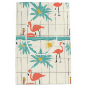 Retro-Flamingo-Poolside-Sommer-Muster (2) Mittlere Geschenktüte (Vorderseite)