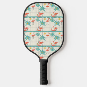 Retro-Flamingo-Poolside-Sommer-Muster (2) Pickleball Schläger