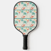 Retro-Flamingo-Poolside-Sommer-Muster (2) Pickleball Schläger (Rückseite)