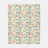Retro-Flamingo-Poolside-Sommer-Muster (3) Fleecedecke (Vorderseite)