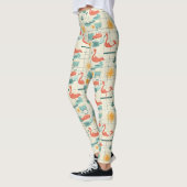 Retro-Flamingo-Poolside-Sommer-Muster (3) Leggings (Links)
