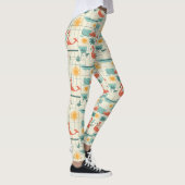 Retro-Flamingo-Poolside-Sommer-Muster (3) Leggings (Rechts)