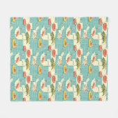 Retro-Flamingo-Poolside-Sommer-Muster (4) Fleecedecke (Vorderseite (Horizontal))