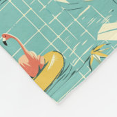 Retro-Flamingo-Poolside-Sommer-Muster (4) Fleecedecke (Ecke)