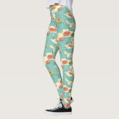 Retro-Flamingo-Poolside-Sommer-Muster (4) Leggings (Links)