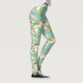 Retro-Flamingo-Poolside-Sommer-Muster (4) Leggings (Rechts)