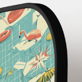 Retro-Flamingo-Poolside-Sommer-Muster (4) Pickleball Schläger (Linke Seite)